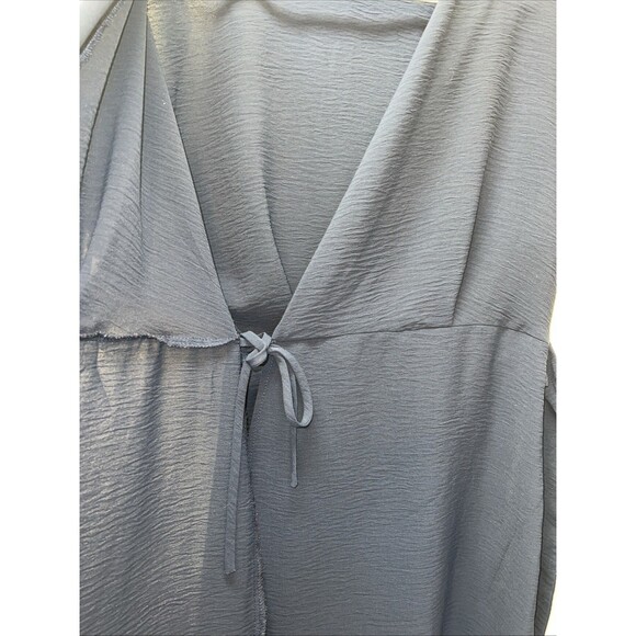 Lush Floral Wrap Dress Womens XS Navy Blue Boho Feminine - Picture 6 of 8